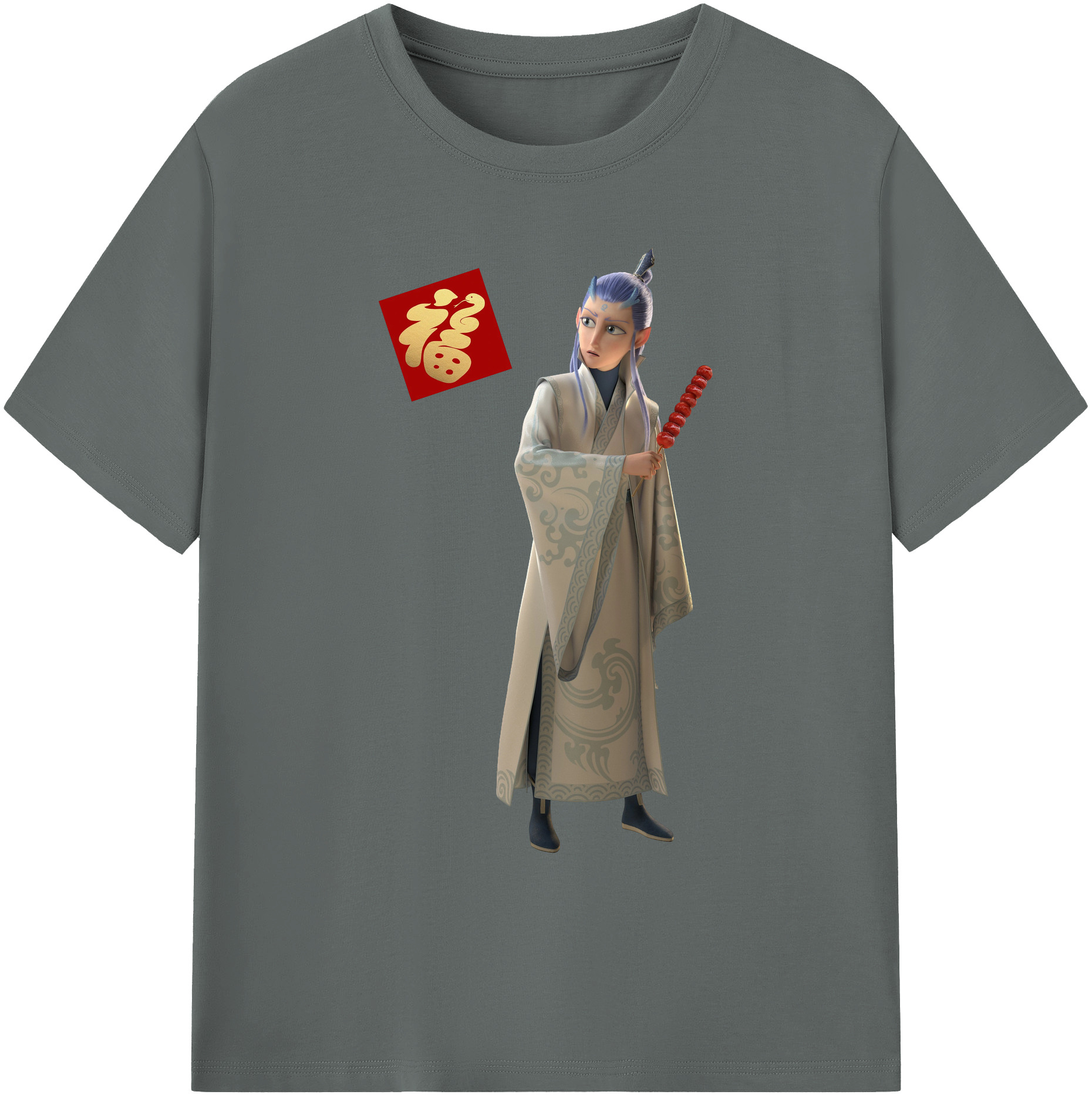 （画像用） Ne Zha 2 ナタ 魔童の大暴れ 綿100％ メンズ半袖Tシャツ｜肌触りやわらか＆通気性